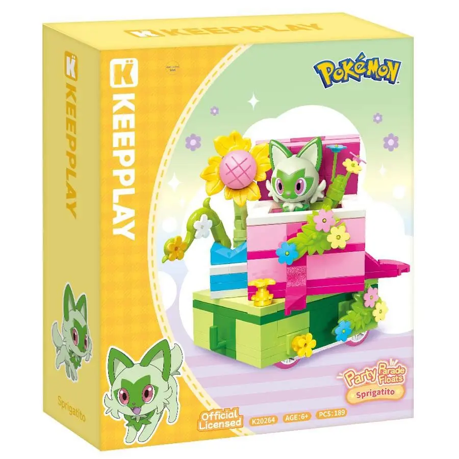 POKEMON - KEEPPLEY BLOCK K20264 - Sprigatito (Poussacha) Parade Float